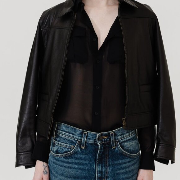 Nili Lotan Betty C. Silk Shirt in Black - Picture 4 of 5